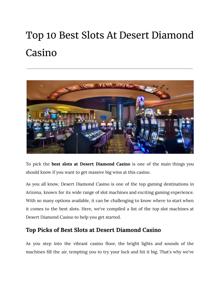 top 10 best slots at desert diamond