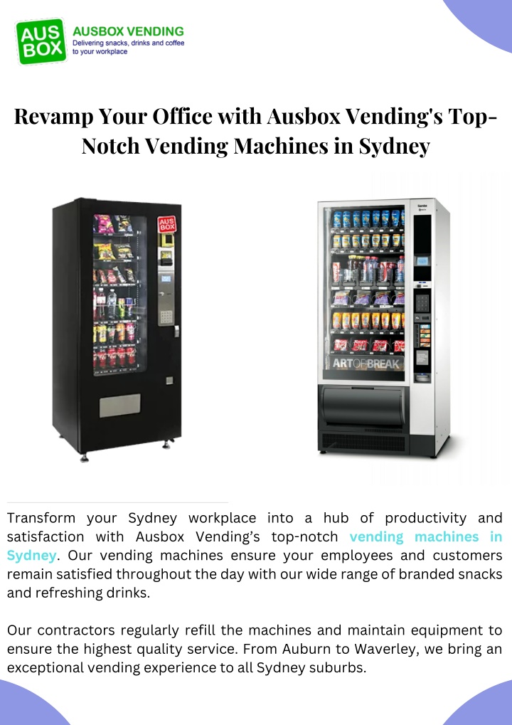 revamp your office with ausbox vending