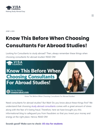 Consultants For Abroad Studies