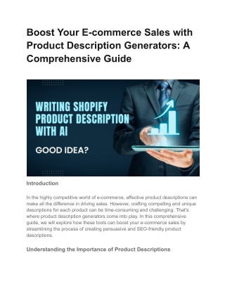 Boost Your E-commerce Sales with Product Description Generators_ A Comprehensive Guide