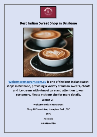 Best Indian Sweet Shop in Brisbane