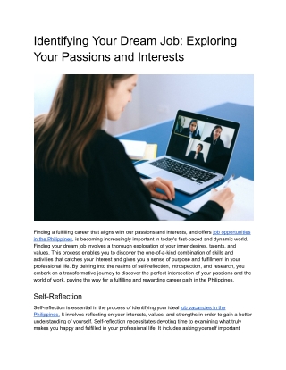Identifying Your Dream Job_ Exploring Your Passions and Interests