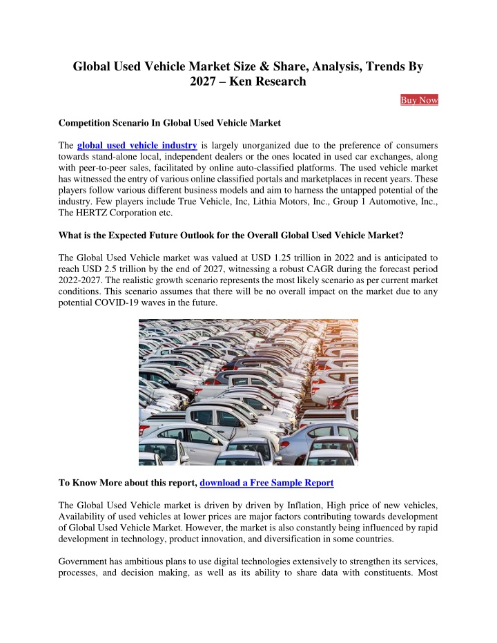 global used vehicle market size share analysis