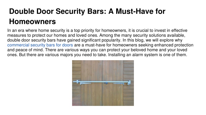 double door security bars a must have for homeowners