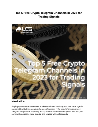 Top 5 Free Crypto Telegram Channels For Trading Signals