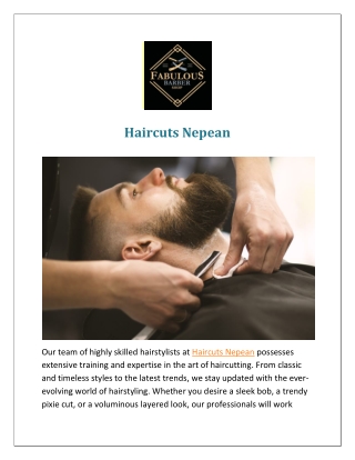 Stylish Haircuts in Nepean: Transform Your Look Today