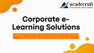 Corporate e-Learning Solutions
