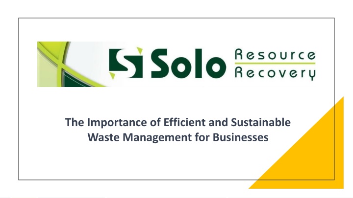 the importance of efficient and sustainable waste