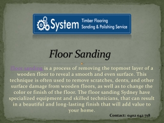 Floor sanding ppt