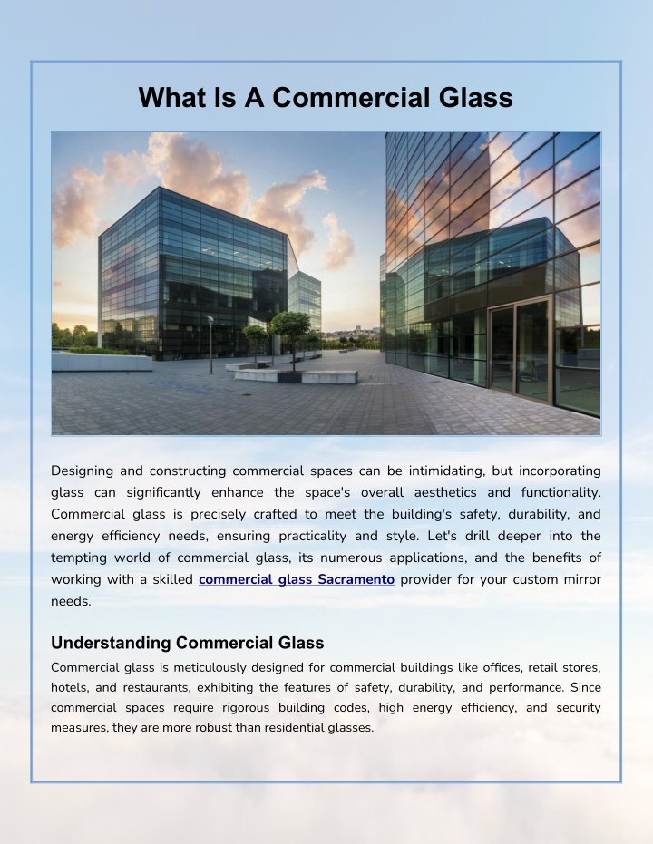 what is a commercial glass