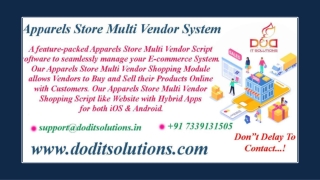 Apparels Store Multi Vendor Script - DOD IT SOLUTIONS