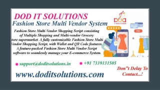 Clothes Store Multi Vendor Script - DOD IT SOLUTIONS