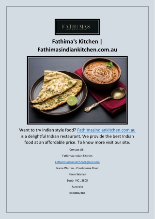 Fathima's Kitchen | Fathimasindiankitchen.com.au