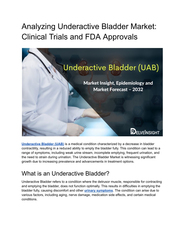 analyzing underactive bladder market clinical