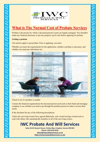 what is the normal cost of probate services