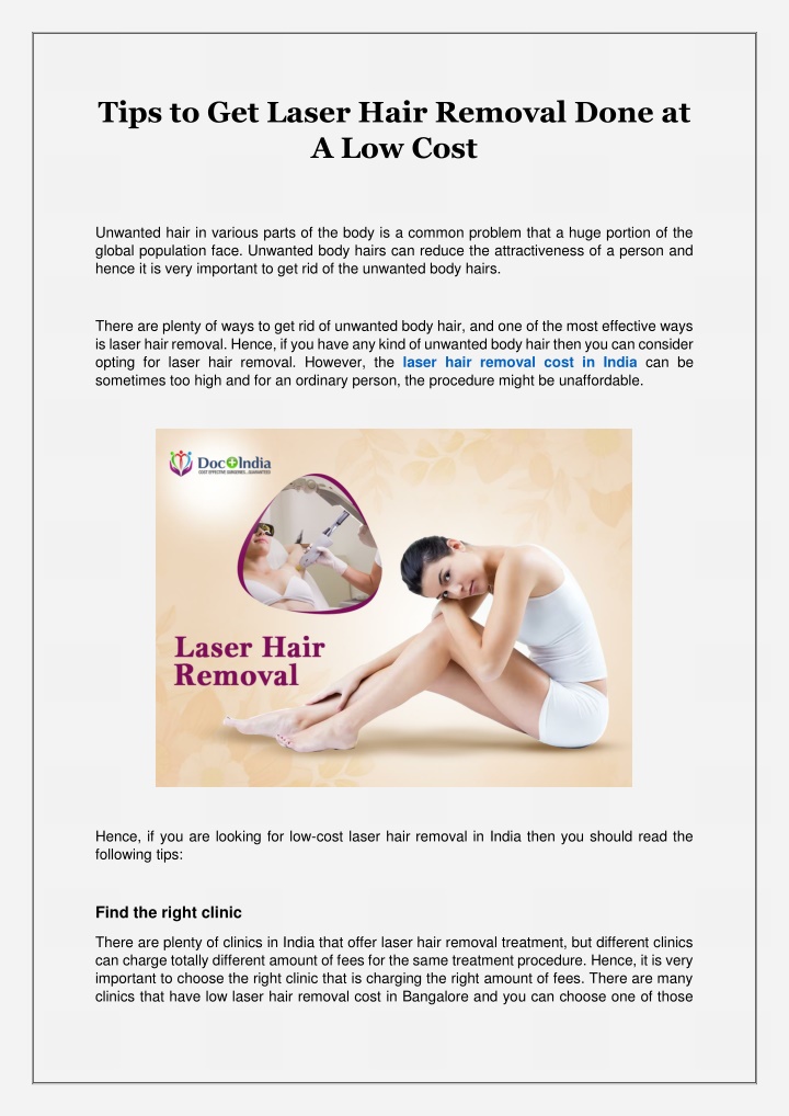 tips to get laser hair removal done at a low cost