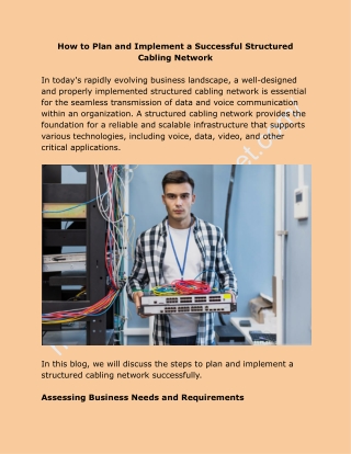 Structured Cabling network: Get The Best Solution