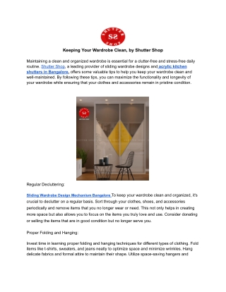 keeping your wardrobe clean by shutter shop