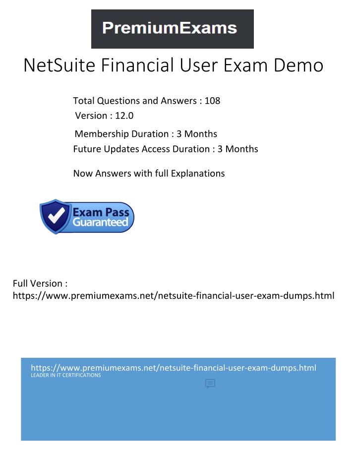 netsuite financial user e xam demo