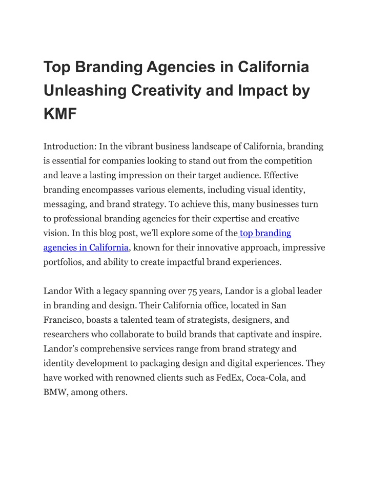 top branding agencies in california unleashing