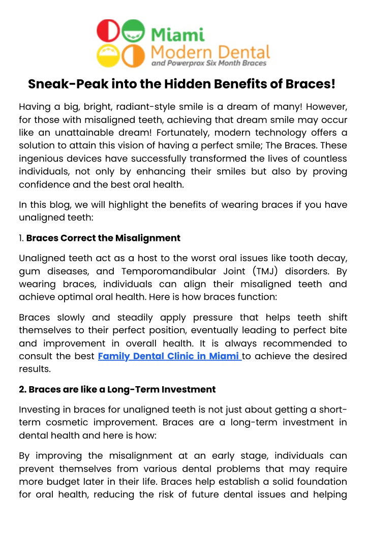 sneak peak into the hidden benefits of braces