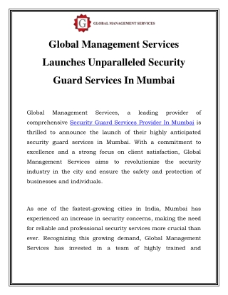 Security Guard Services Provider In Mumbai Call-9833181606