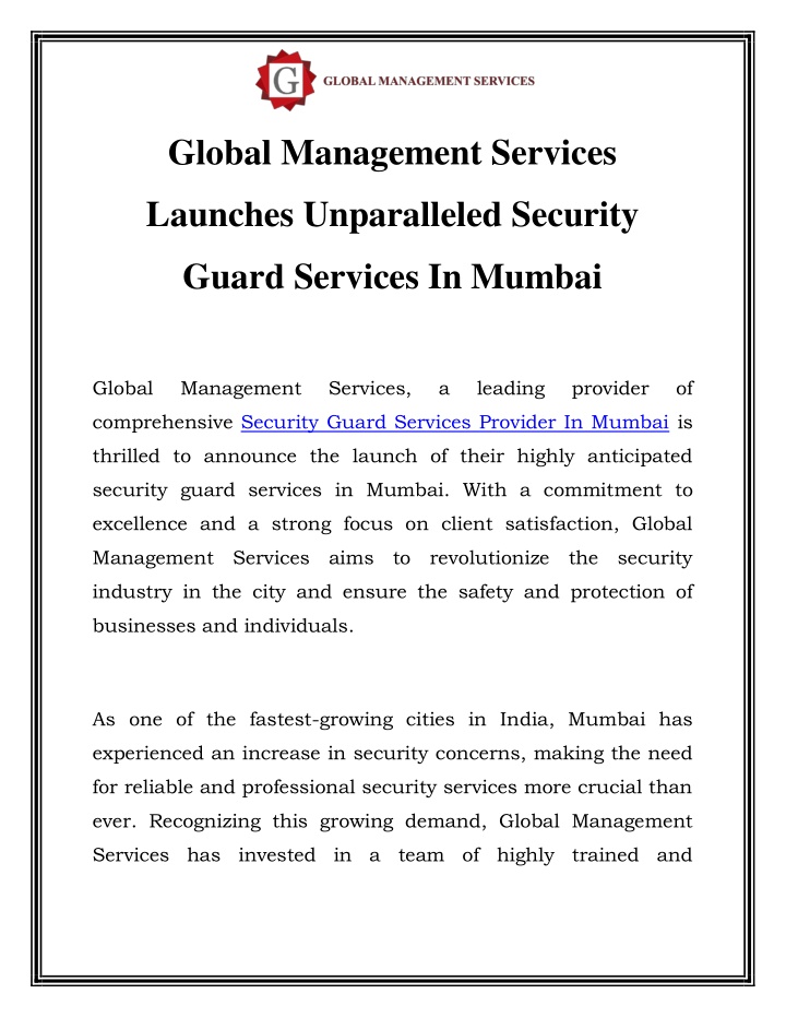 global management services
