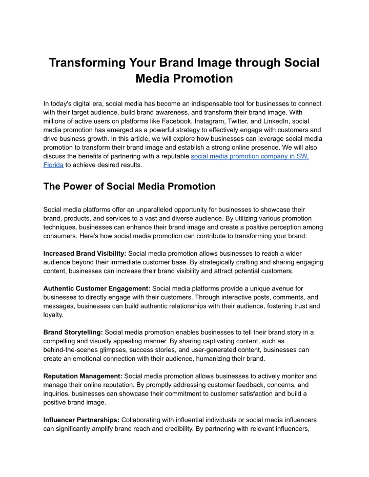 transforming your brand image through social