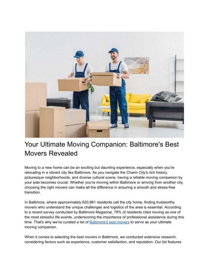 your ultimate moving companion baltimore s best