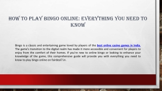 how to play bingo online everything you need to know
