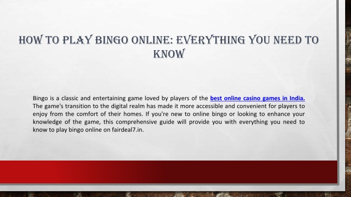 how to play bingo online everything you need to know