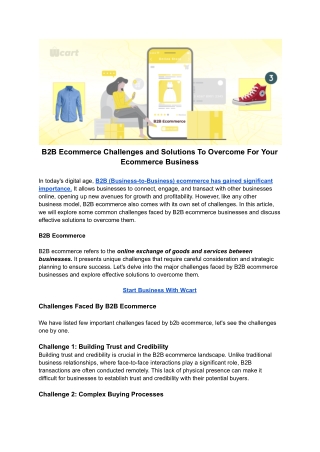 B2B Ecommerce Challenges and Solutions To Overcome For Your Ecommerce Business