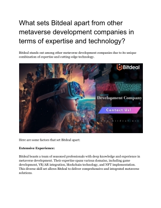 Bitdeal - Metaverse Development Company