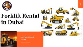 How to Choose the Right Forklift Rental Company in Dubai