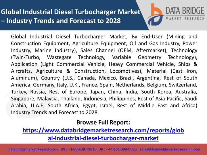 global industrial diesel turbocharger market