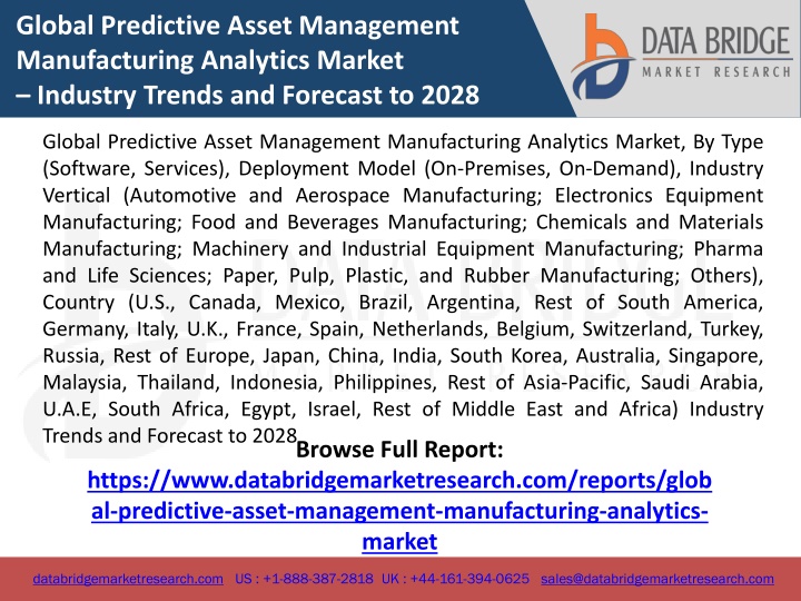 global predictive asset management manufacturing