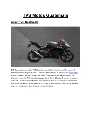 TVS Motos Guatemala Full Overview PDF