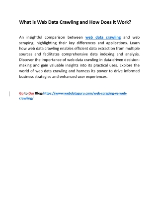 what is web data crawling and how does it work