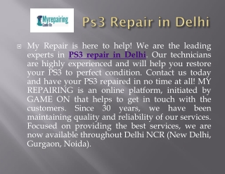 Ps3 Repair in Delhi | MY REPAIR