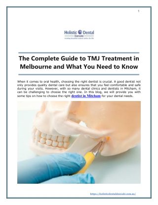 TMJ Treatment-Holisticdentaldonvale