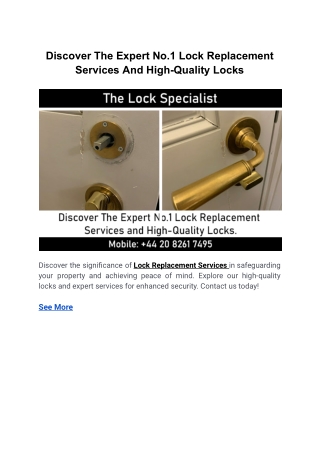 discover the expert no 1 lock replacement