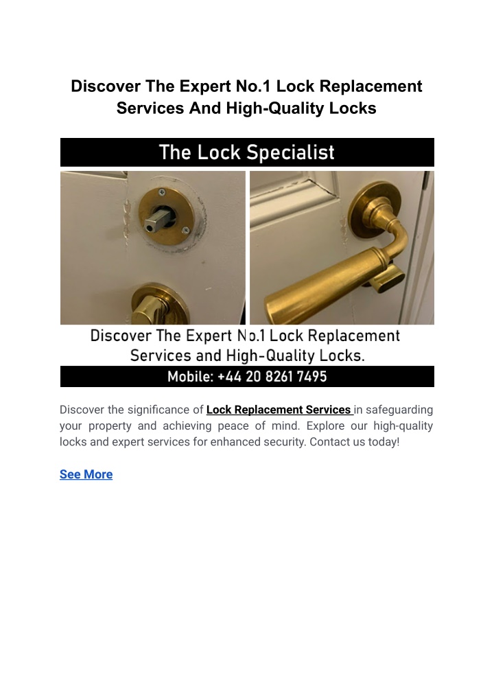 discover the expert no 1 lock replacement