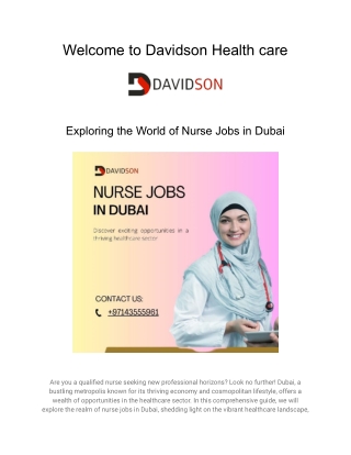 Exploring the World of Nurse Jobs in Dubai.pptx