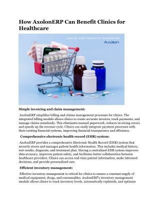 how axolonerp can benefit clinics for healthcare