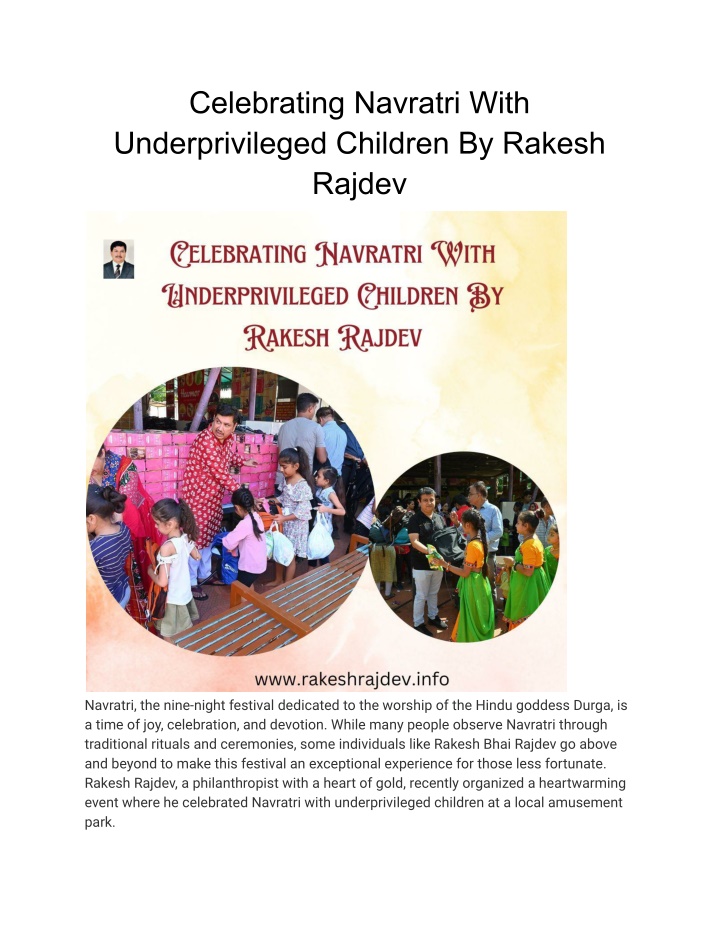 celebrating navratri with underprivileged