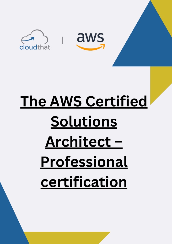 the aws certified solutions architect