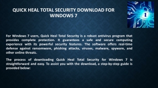 Quick Heal Total Security Download for Windows 7