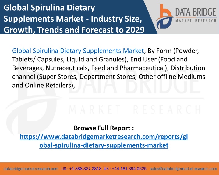 global spirulina dietary supplements market