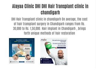 Alayaa Clinic DHI DHI Hair Transplant clinic in chandigarh