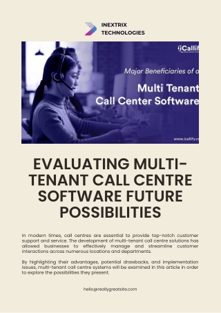 Evaluating Multi-Tenant Call Centre Software future Possibilities